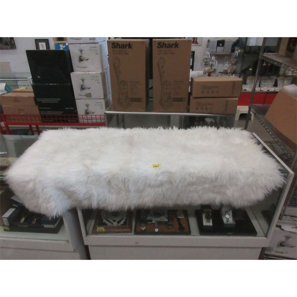 White Fun Fur Throw Carpet - 36" x 56"