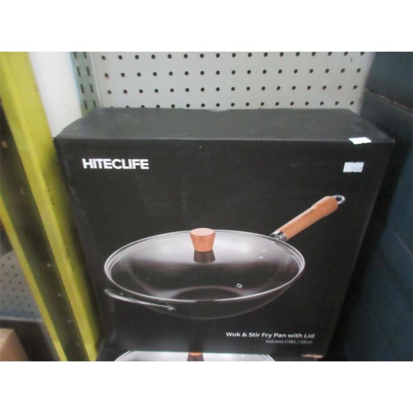 New Hiteclife Wok/Stir Fry Pan w/ Lid - 33 cm