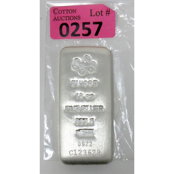 10 Oz .999 Silver PAMP Suisse Serial Numbered Bar
