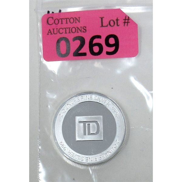 2 Oz .999 Silver TD Bank Investor Round