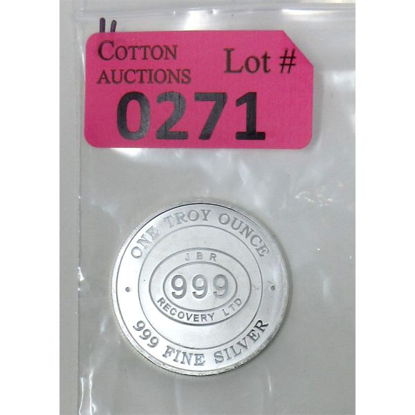 1 Oz .999 Silver JBR Ethically Sourced Round