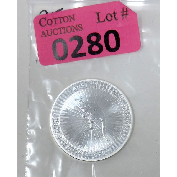 1 Oz .9999 Silver 2022 Australian Kangaroo Coin 