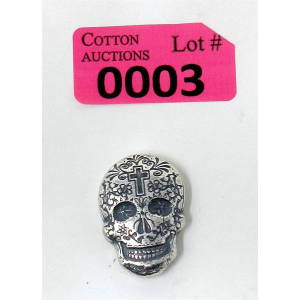 2 Oz .999 Silver Colourized 3D Sugar Skull Bar