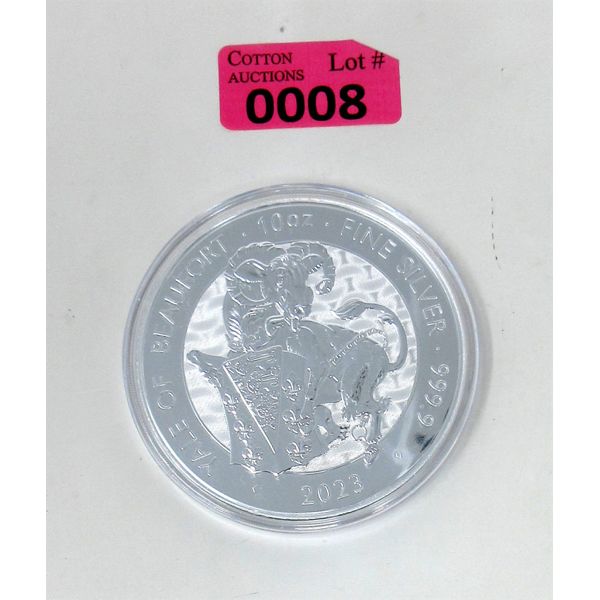  10 Oz .9999 Silver 2023 Yale of Beaufort Coin 