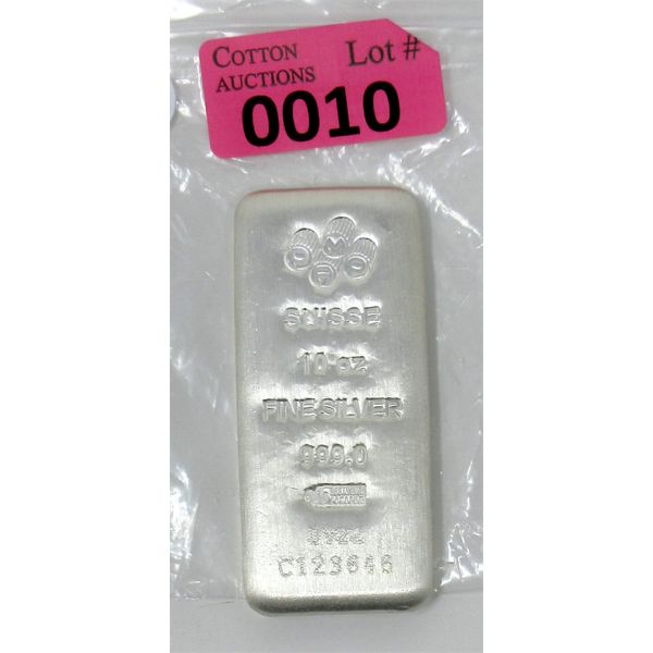 10 Oz .999 Silver PAMP Suisse Serial Numbered Bar 