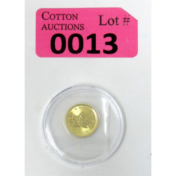 1/10 Oz .9999 Fine Gold 2020 Canada Maple Leaf Coin 