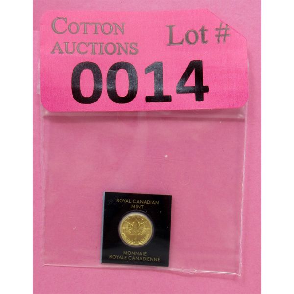 1 Gram .9999 Fine Gold 2022 Canada Maple Leaf Coin 