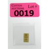 Image 1 : 1/100 Oz .9999 Fine Gold Scottsdale Lion Bar 