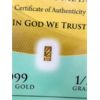 Image 2 : 3 x 1/2 Grain .999 Fine Gold Benchmark Certified Bars 