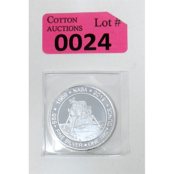 1 Oz .999+ Silver 2019 NASA Apollo 11 Round 