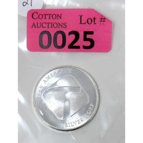 1 Oz .999 Silver Pan American Corp Round 