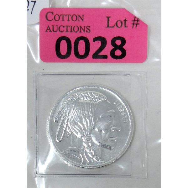 1 Oz .999 Silver Buffalo 2-Sided Art Round 