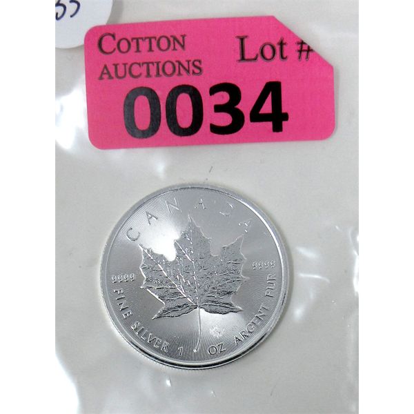 1 Oz .9999 Silver 2021 Canada Maple Leaf Coin 