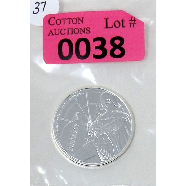 1 Oz .999 Silver 2022 Darth Vader Star Wars Coin 