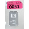 Image 1 : 1 Oz .999 Silver TD Bank Investor Bar 