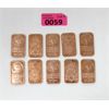 Image 1 : 10 x .999 Fine Copper Liberty First Nations Bars 