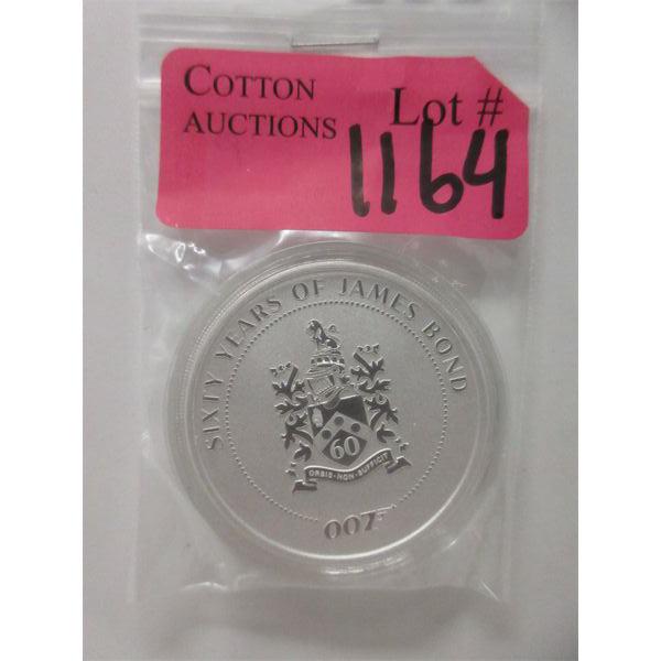 1 Oz .9999 Silver 2022 "Sixty Years of James Bond" Coin