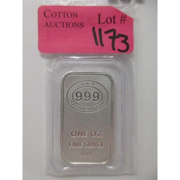 1 Oz .999 Silver JBR Ethically Sourced Bar 