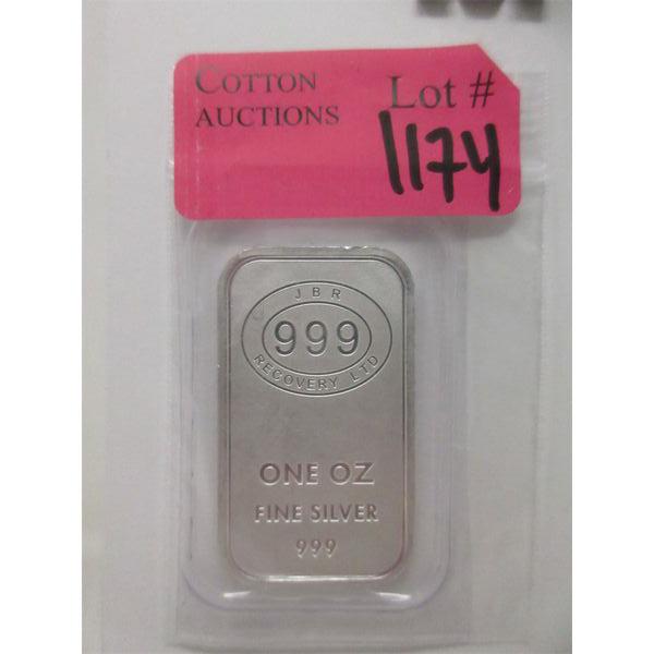 1 Oz .999 Silver JBR Ethically Sourced Bar 