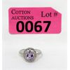 Image 1 : Amethyst & Diamond Sterling Silver Ring