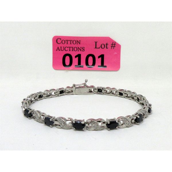  Sapphire & Diamond Tennis Bracelet