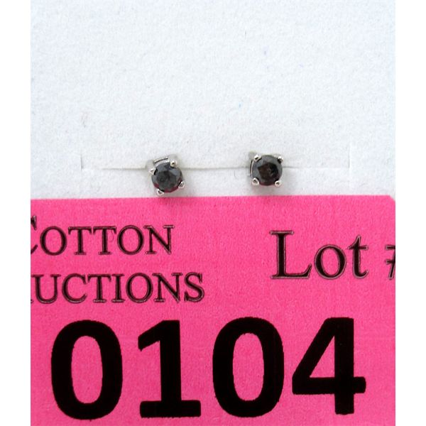 Quarter Carat Black Diamond Sterling Silver Earrings