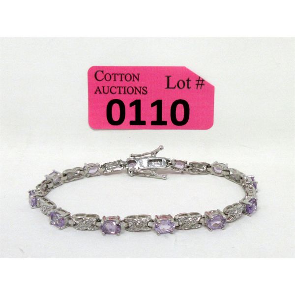 Amethyst & Diamond Tennis Bracelet 