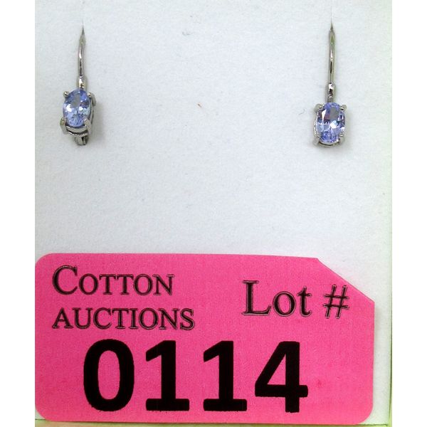 New 1 CT Tanzanite Sterling Silver Earrings 