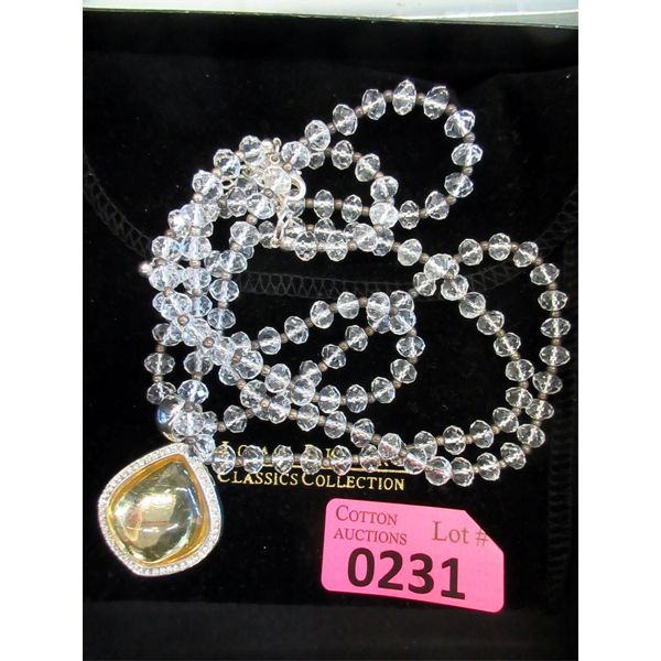 Joan Rivers 48" Crystal Bead Necklace with Pendant