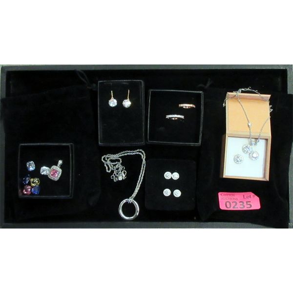 Necklace and Crystal Earrings, Pendants & Rings