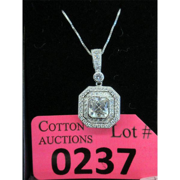 New Sterling Silver Tycoon Crystal Necklace