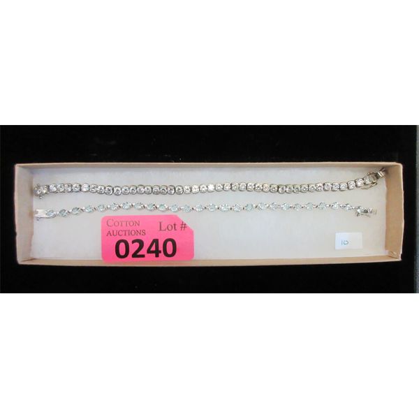 Estate - Two Sterling Silver Gemstone Bracelets