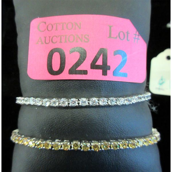 2 New Sterling Silver Crystal Bracelets