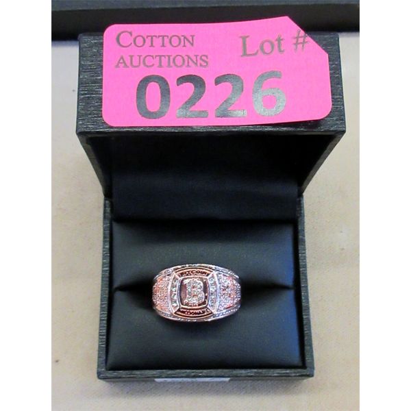 New Crystal Encrusted Bit Coin Ring - Size 12