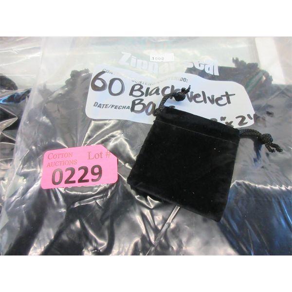 60 New Black Velvet Jewelry Bags - 2" x 2.25"