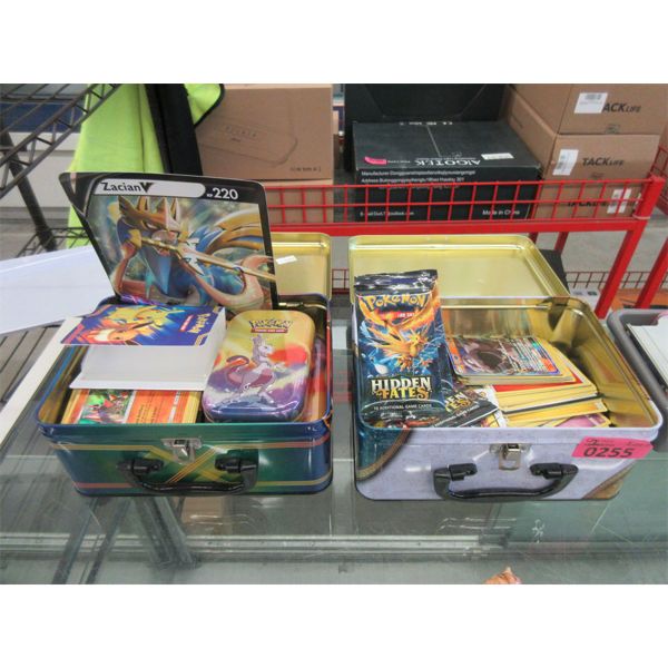 2 Pokemon Lunch Boxes with Pokemon Cards