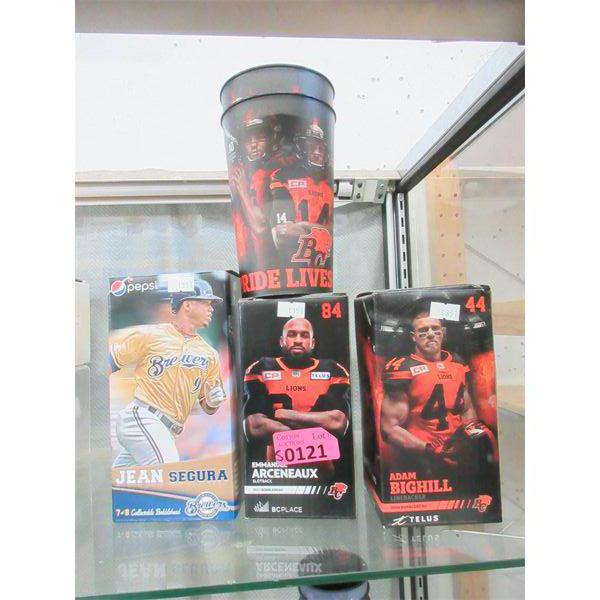 3 Sports Bobbleheads in Boxes & More