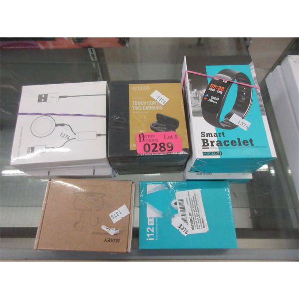 11 Smart Bracelets, Earbuds, and Charging Cables