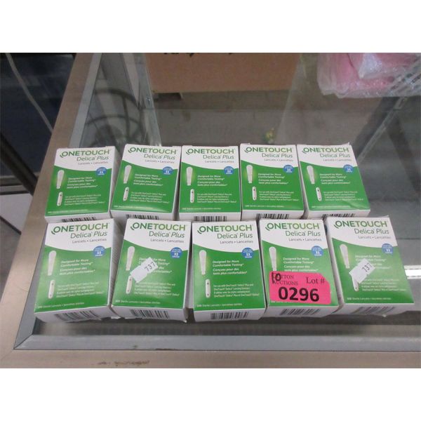 10 Boxes of 100 One Touch Delica Plus Lancets