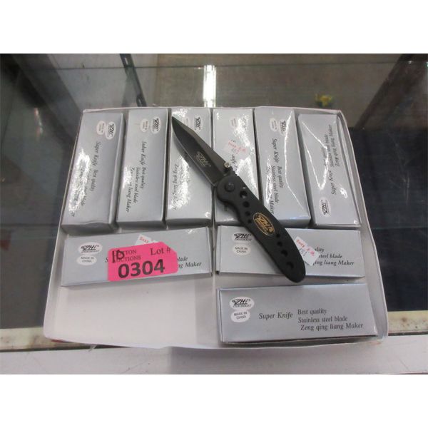 10 New Folding Knives with 3" Blades