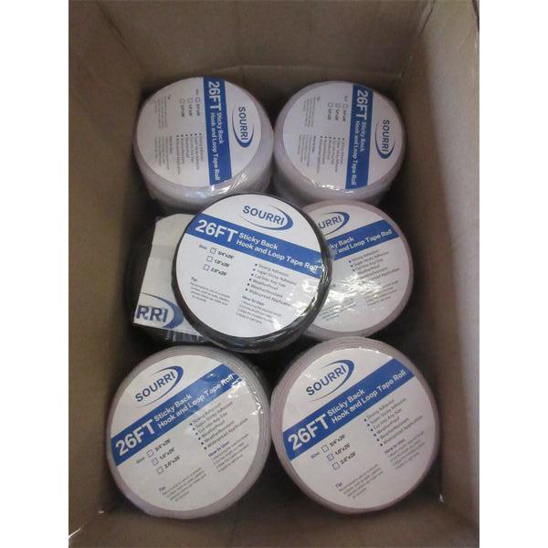 14 Rolls of 26' Sticky Back Hook and Loop Tape