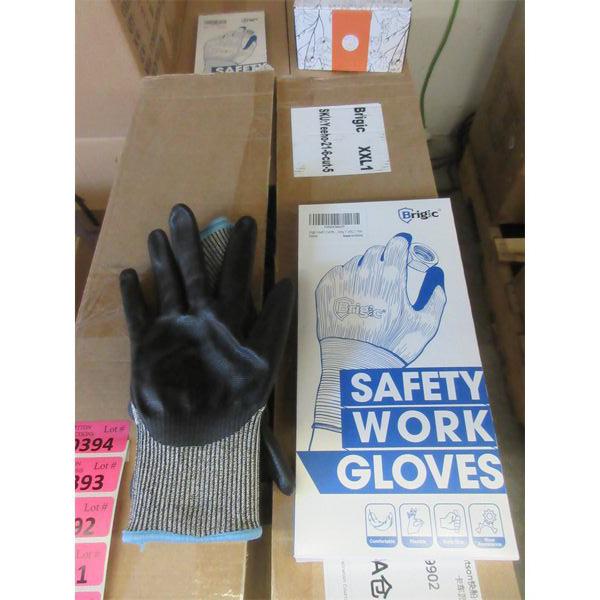 8 New Pairs of XXL Brigic Work Gloves- Rubber Palm