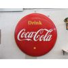 Image 1 : 48" Porcelain Coca-Cola Button Sign 1954