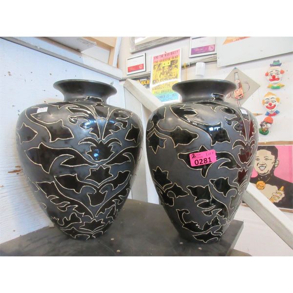 Pair of New Large Glazed Ceramic Vases