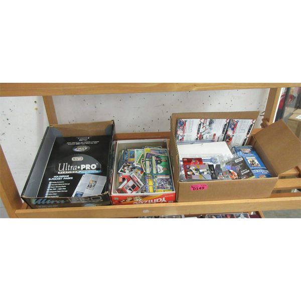 2 Boxes of Hockey Trading Cards & New Card Pages