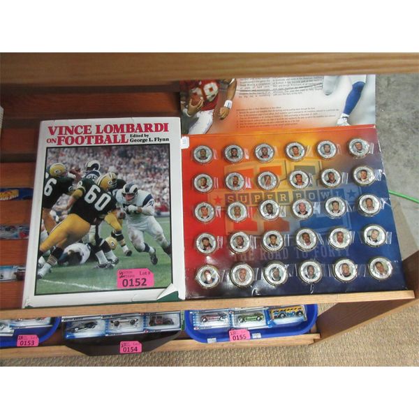 NFL Superstars Medallions & Vince Lombardi Book