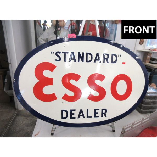 One Esso Double Sided Porcelain Sign - 26" x 24"