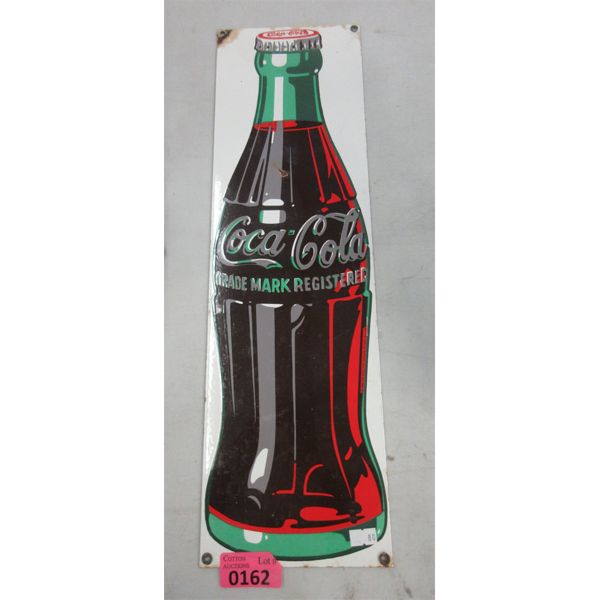 Porcelain Coca-Cola Sign - 6" x 21"  1989 approx