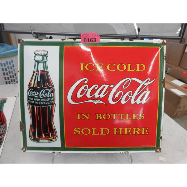 Porcelain Coca-Cola Sign - 16" x 13" 1990 approx