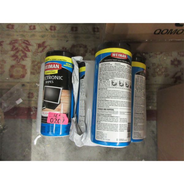 4 Twin Packs Weiman Disinfectant Electronic Wipes